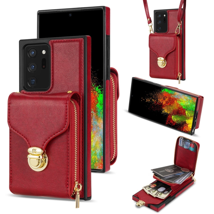 For Samsung Galaxy Note20 Ultra Zipper Hardware Card Wallet Phone Case