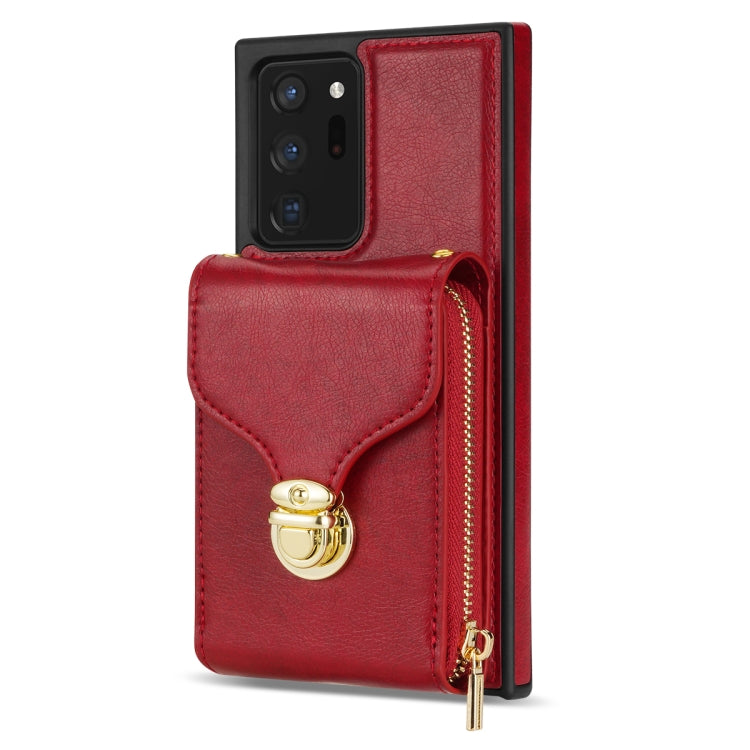 For Samsung Galaxy Note20 Ultra Zipper Hardware Card Wallet Phone Case