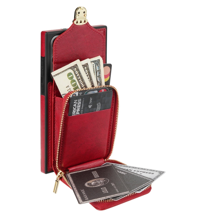 For Samsung Galaxy Note20 Ultra Zipper Hardware Card Wallet Phone Case