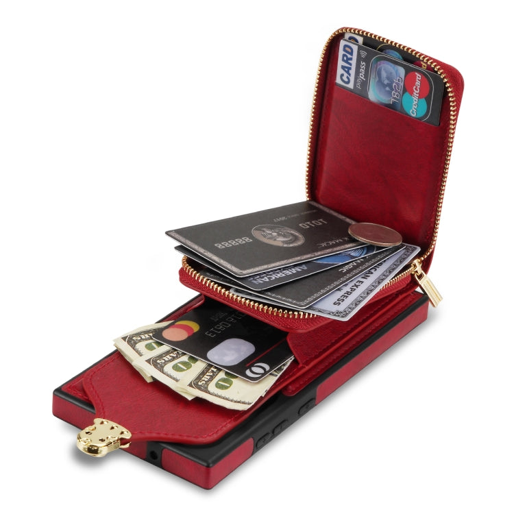 For Samsung Galaxy Note20 Ultra Zipper Hardware Card Wallet Phone Case