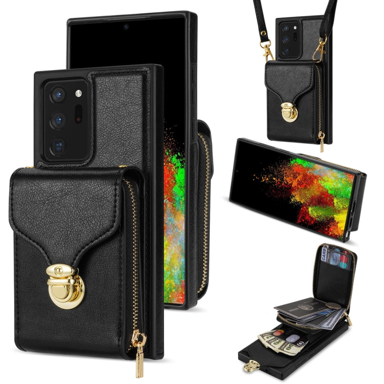 For Samsung Galaxy Note20 Ultra Zipper Hardware Card Wallet Phone Case