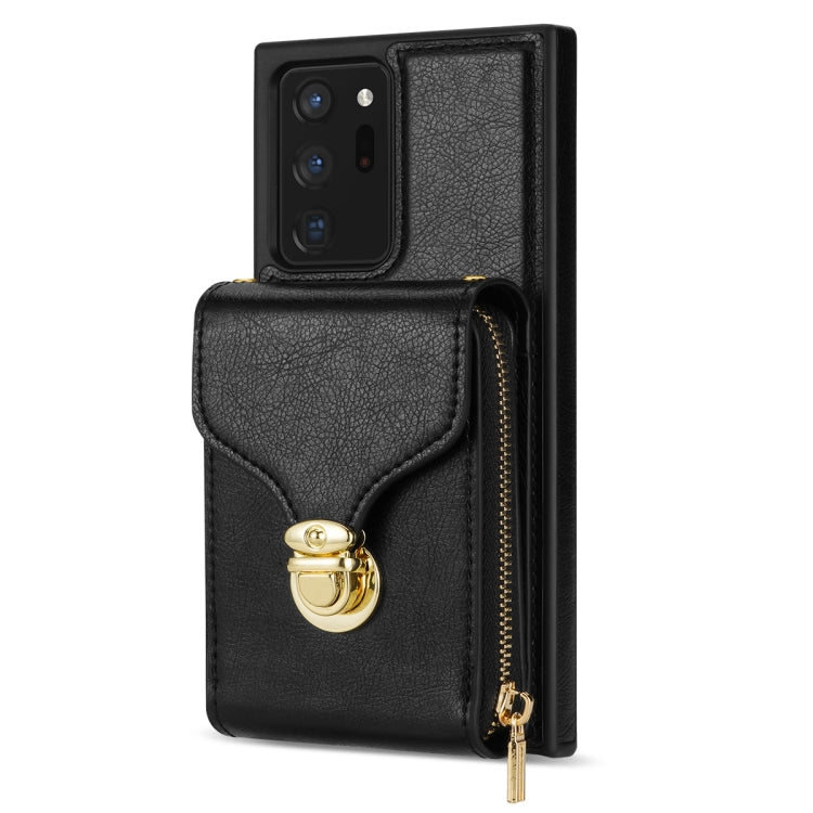 For Samsung Galaxy Note20 Ultra Zipper Hardware Card Wallet Phone Case