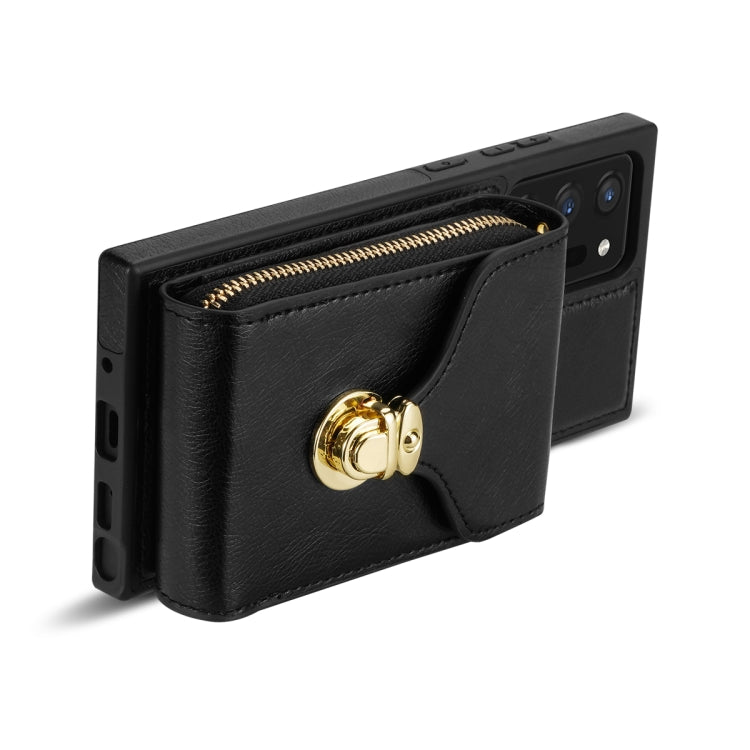 For Samsung Galaxy Note20 Ultra Zipper Hardware Card Wallet Phone Case