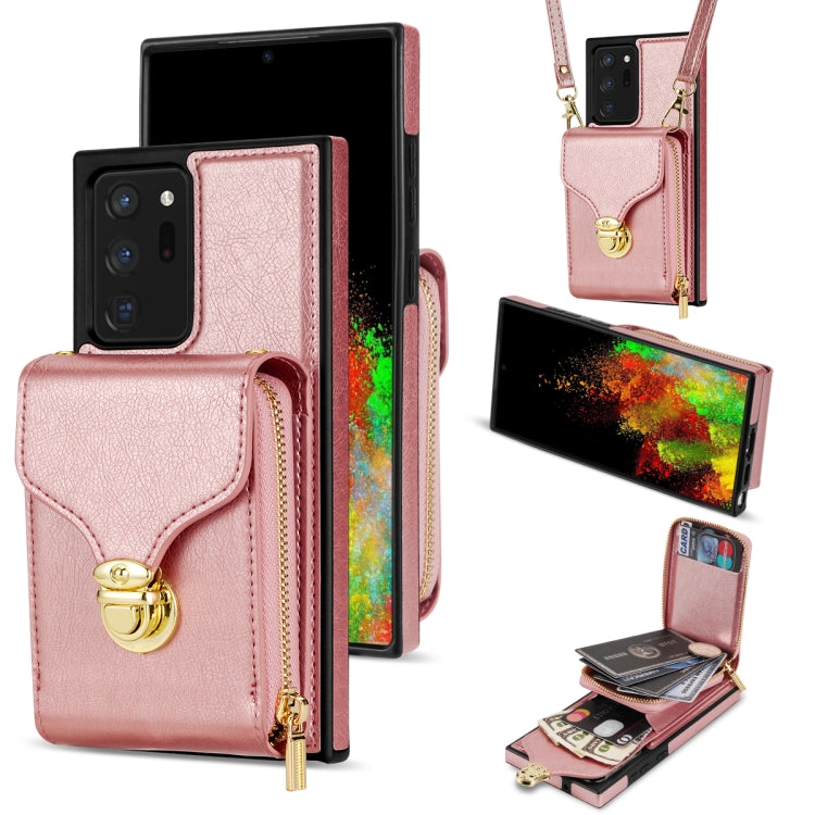 For Samsung Galaxy Note20 Ultra Zipper Hardware Card Wallet Phone Case