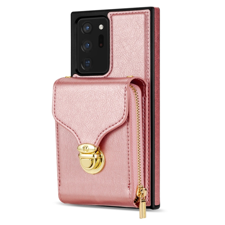 For Samsung Galaxy Note20 Ultra Zipper Hardware Card Wallet Phone Case