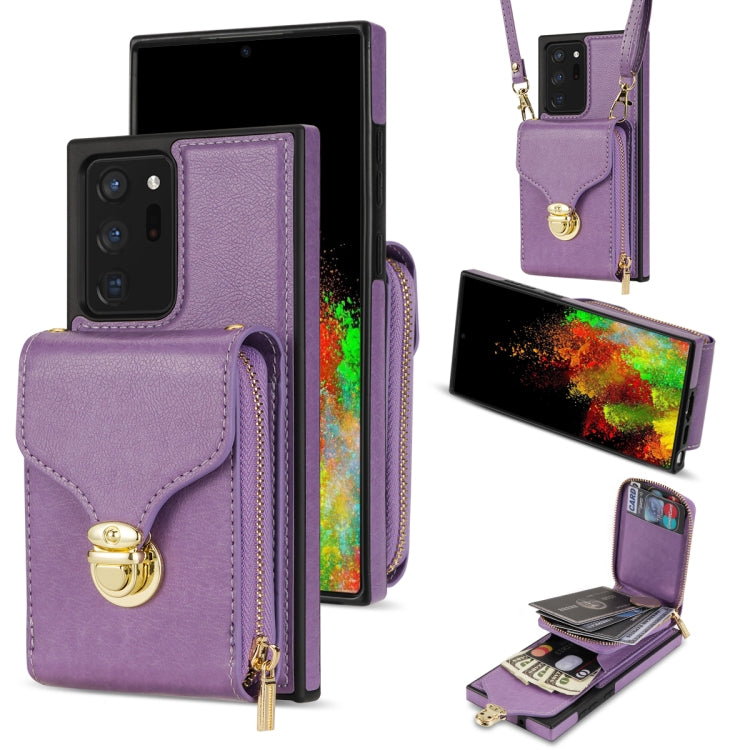 For Samsung Galaxy Note20 Ultra Zipper Hardware Card Wallet Phone Case