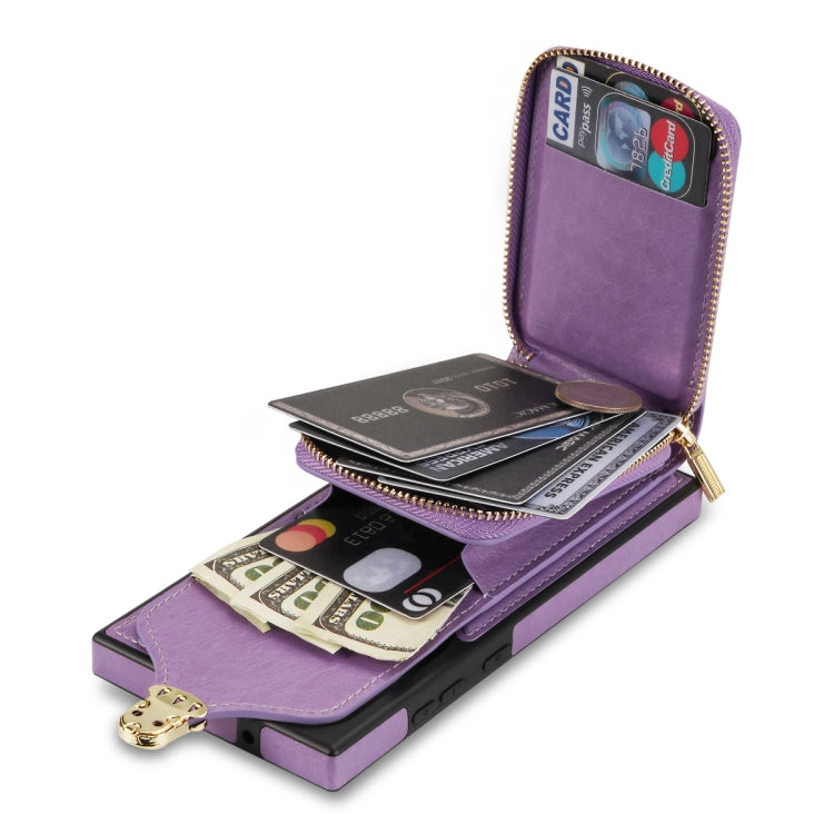 For Samsung Galaxy Note20 Ultra Zipper Hardware Card Wallet Phone Case