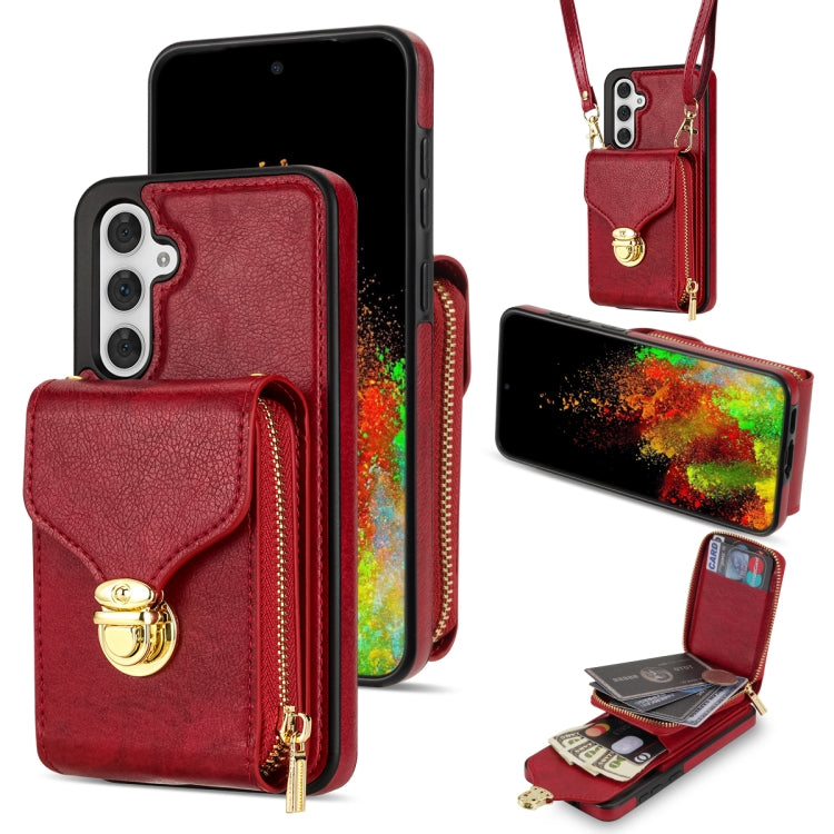 For Samsung Galaxy A54 5G Zipper Hardware Card Wallet Phone Case