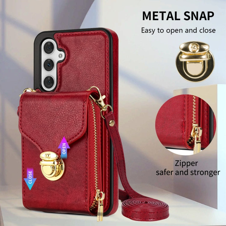 For Samsung Galaxy A54 5G Zipper Hardware Card Wallet Phone Case