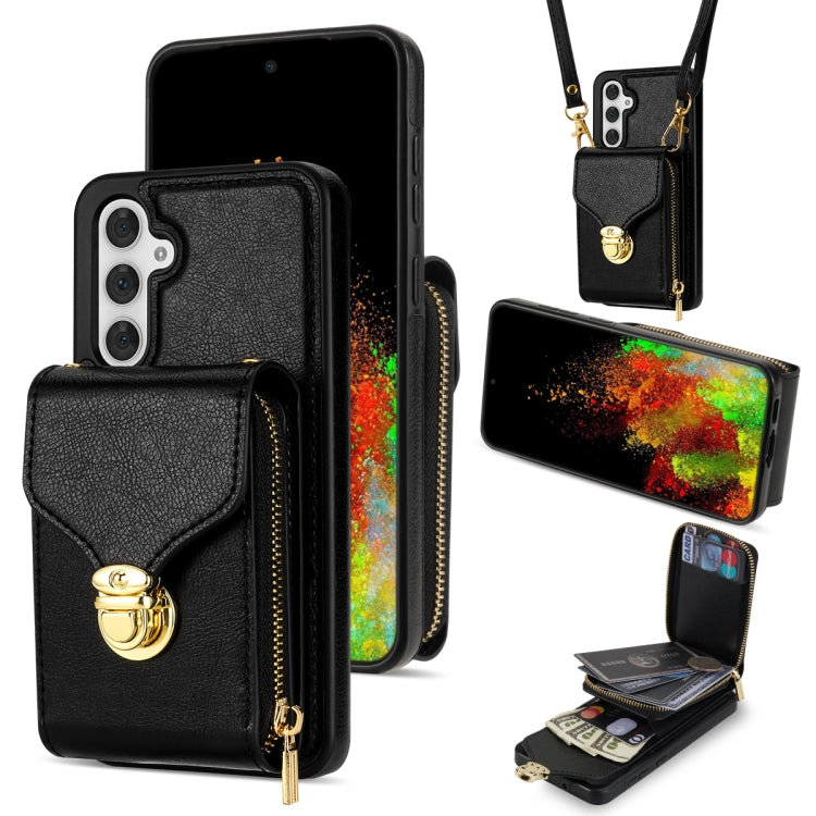 For Samsung Galaxy A54 5G Zipper Hardware Card Wallet Phone Case