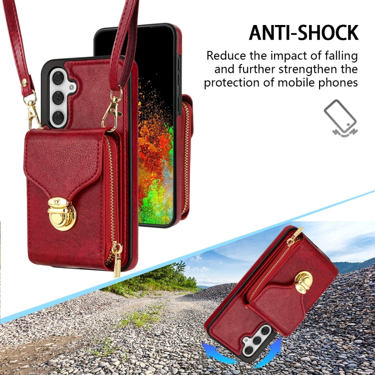 For Samsung Galaxy A14 5G / 4G Zipper Hardware Card Wallet Phone Case