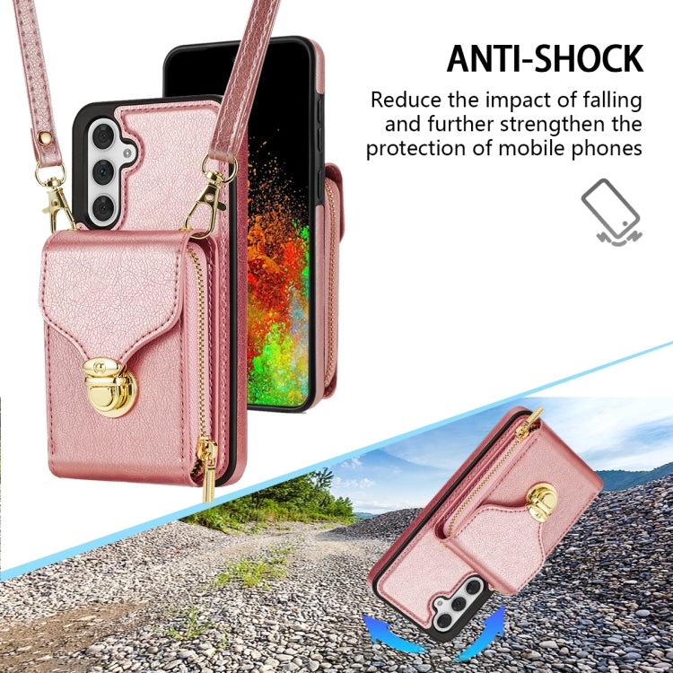 For Samsung Galaxy A14 5G / 4G Zipper Hardware Card Wallet Phone Case