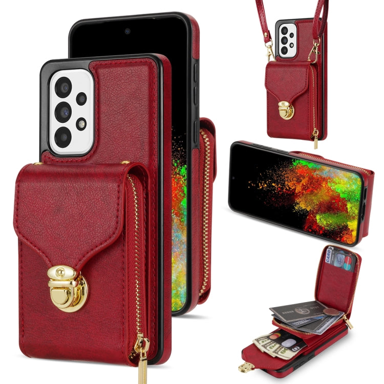 For Samsung Galaxy A52 5G / 4G Zipper Hardware Card Wallet Phone Case