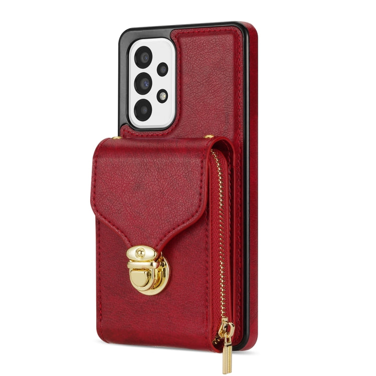 For Samsung Galaxy A52 5G / 4G Zipper Hardware Card Wallet Phone Case