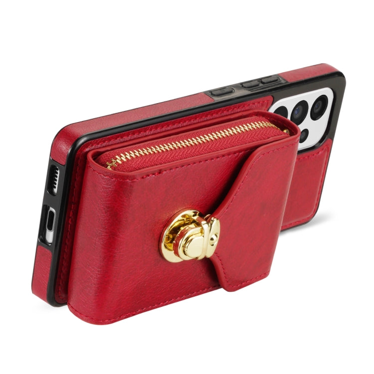 For Samsung Galaxy A52 5G / 4G Zipper Hardware Card Wallet Phone Case