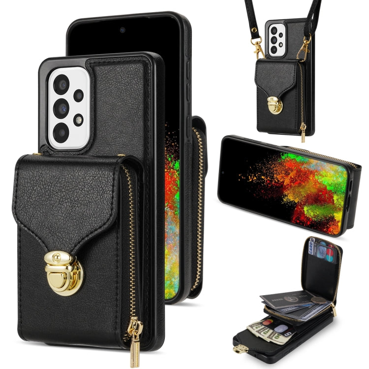 For Samsung Galaxy A52 5G / 4G Zipper Hardware Card Wallet Phone Case