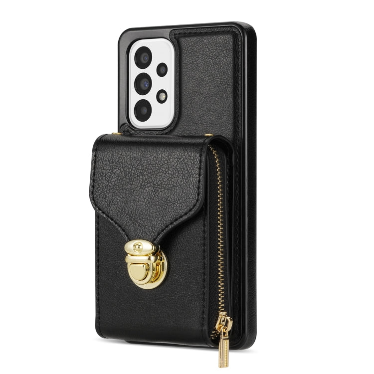 For Samsung Galaxy A52 5G / 4G Zipper Hardware Card Wallet Phone Case