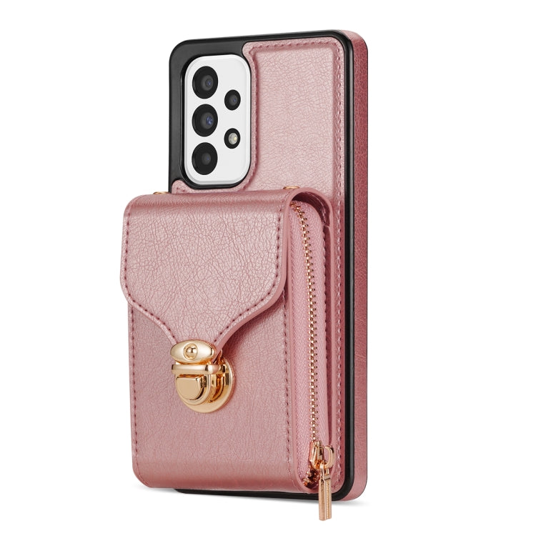 For Samsung Galaxy A52 5G / 4G Zipper Hardware Card Wallet Phone Case