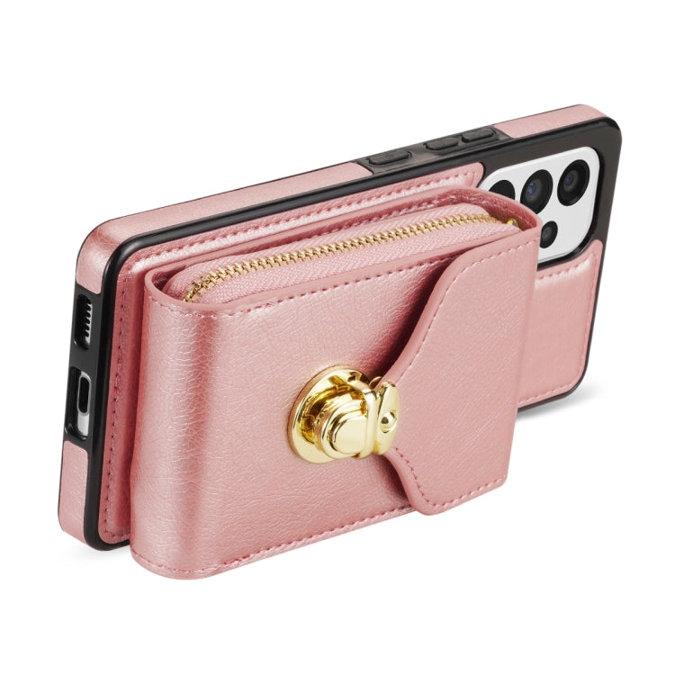 For Samsung Galaxy A52 5G / 4G Zipper Hardware Card Wallet Phone Case