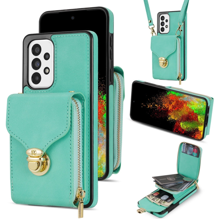 For Samsung Galaxy A52 5G / 4G Zipper Hardware Card Wallet Phone Case
