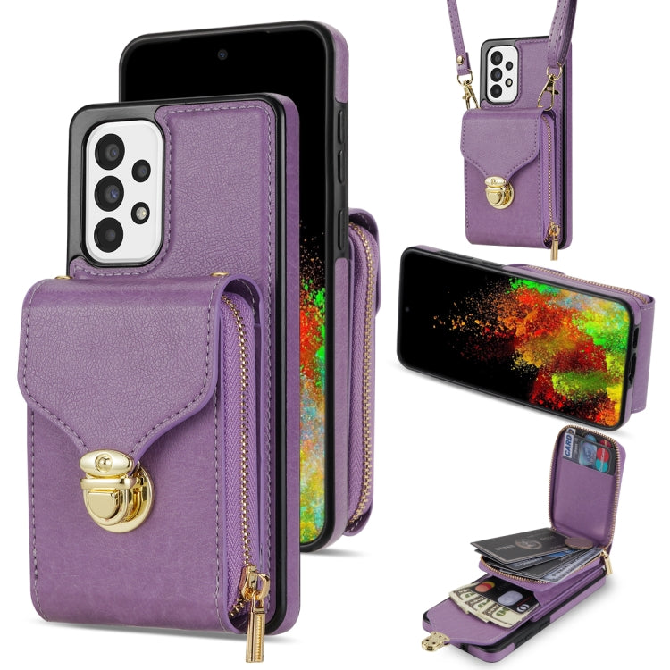 For Samsung Galaxy A52 5G / 4G Zipper Hardware Card Wallet Phone Case
