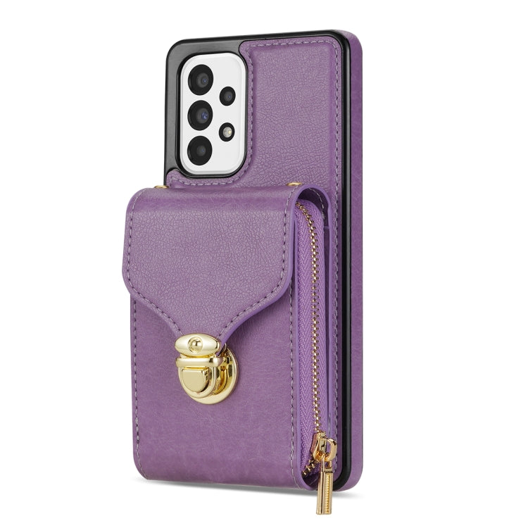 For Samsung Galaxy A52 5G / 4G Zipper Hardware Card Wallet Phone Case