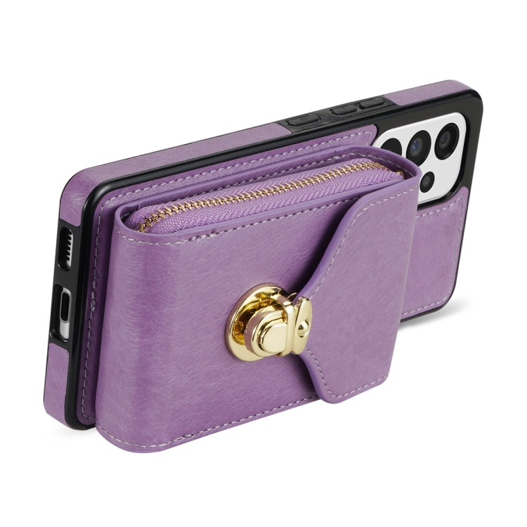 For Samsung Galaxy A52 5G / 4G Zipper Hardware Card Wallet Phone Case