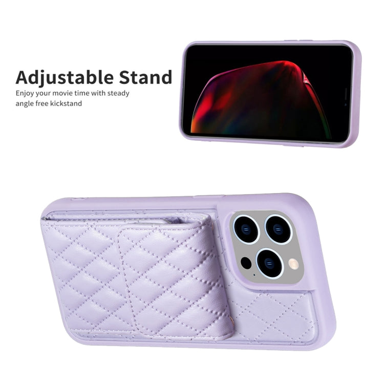 For iPhone 14 Pro Max Vertical Wallet Rhombic Leather Phone Case