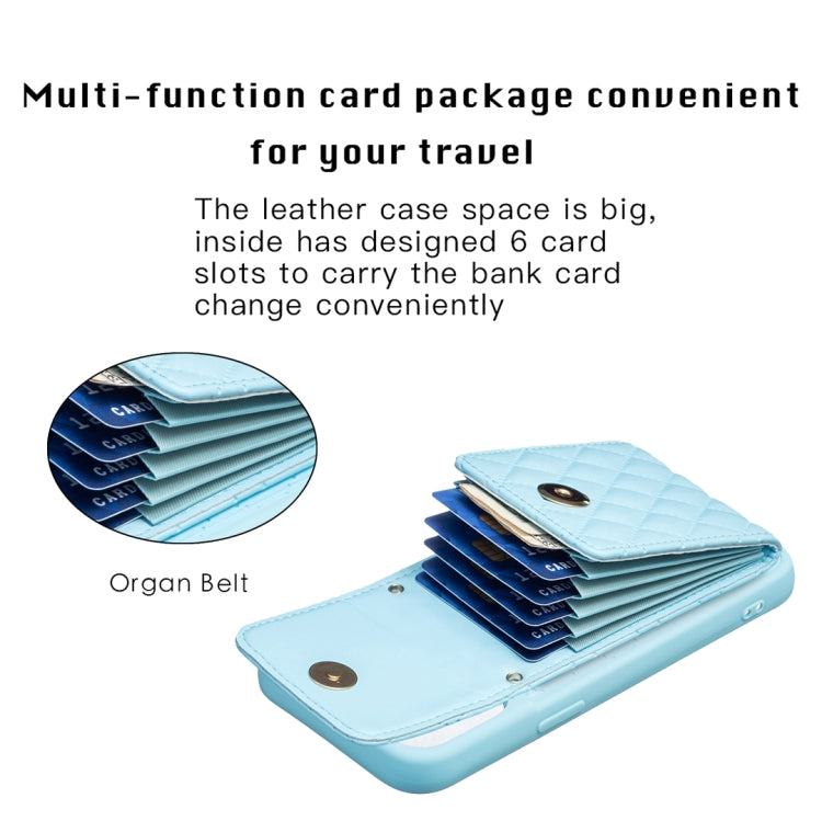 For iPhone 14 Pro Max Vertical Wallet Rhombic Leather Phone Case