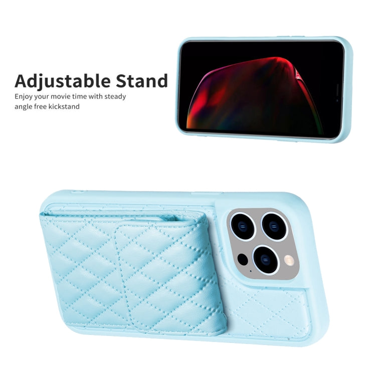 For iPhone 14 Pro Max Vertical Wallet Rhombic Leather Phone Case