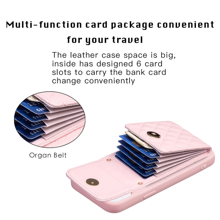 For iPhone 13 Vertical Wallet Rhombic Leather Phone Case
