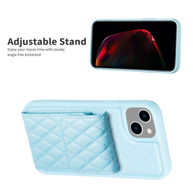 For iPhone 13 Vertical Wallet Rhombic Leather Phone Case