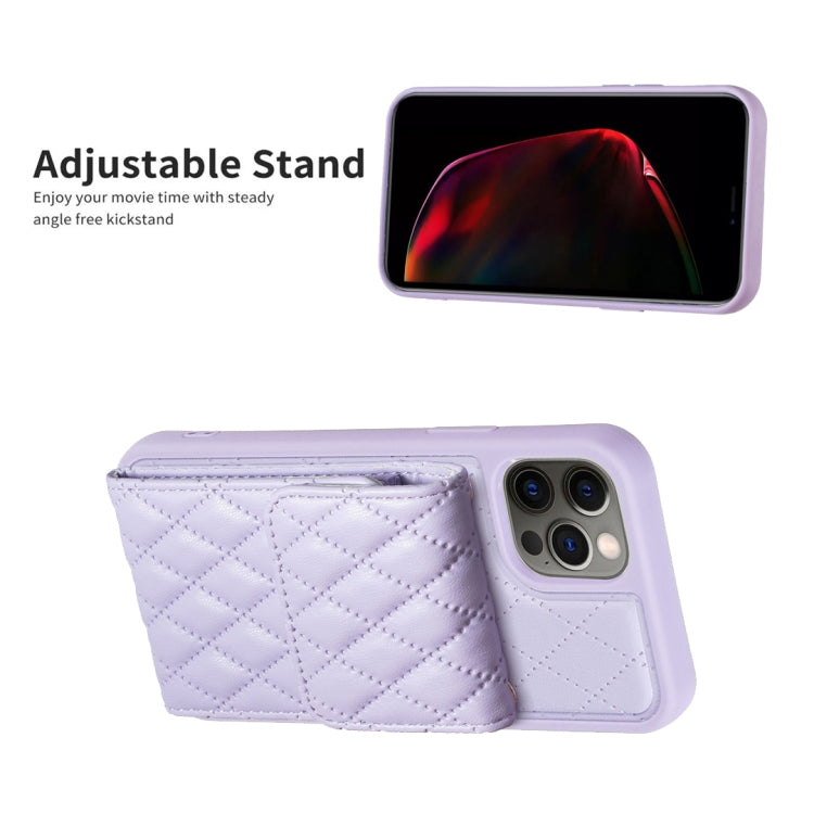 For iPhone 13 Pro Vertical Wallet Rhombic Leather Phone Case