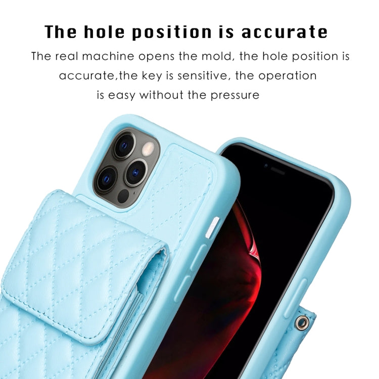 For iPhone 13 Pro Vertical Wallet Rhombic Leather Phone Case