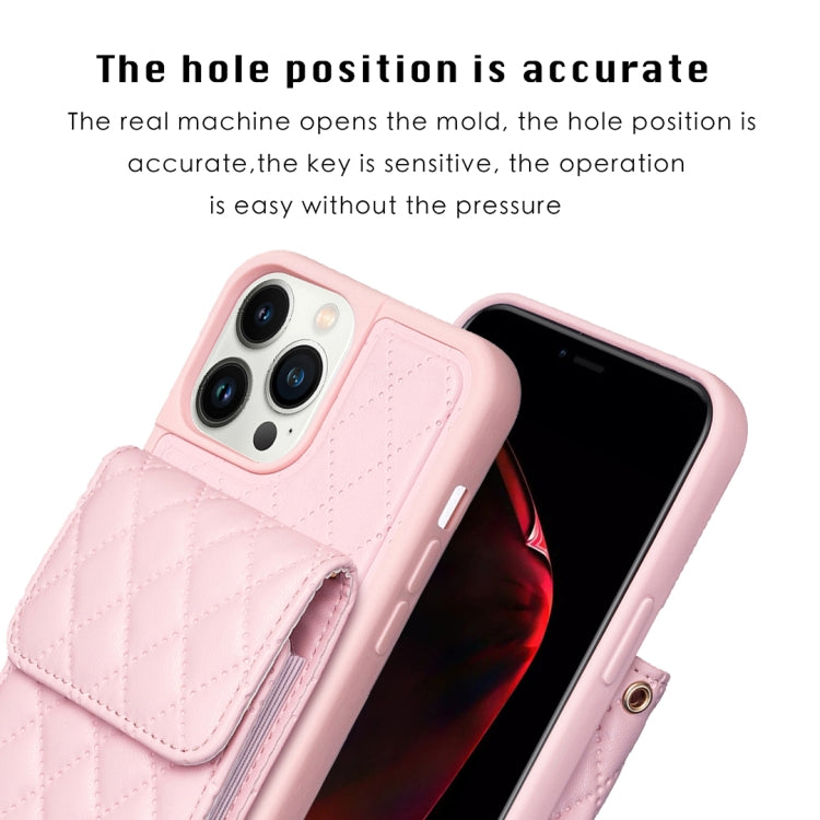 For iPhone 13 Pro Max Vertical Wallet Rhombic Leather Phone Case