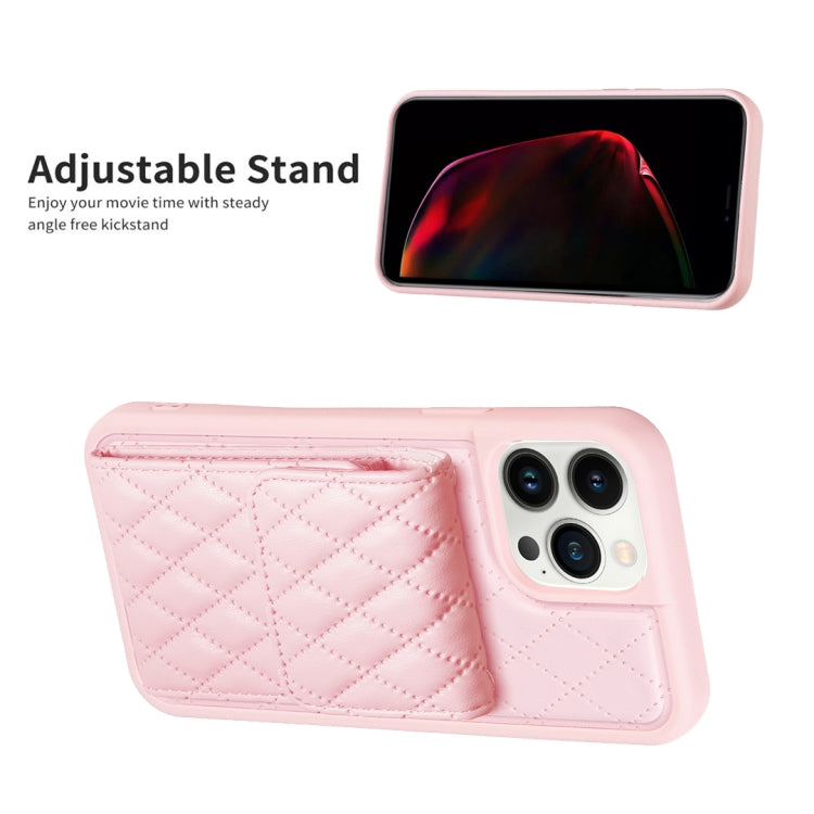 For iPhone 13 Pro Max Vertical Wallet Rhombic Leather Phone Case