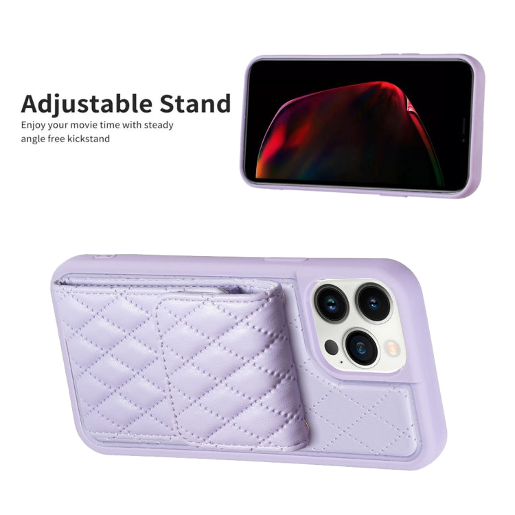 For iPhone 13 Pro Max Vertical Wallet Rhombic Leather Phone Case