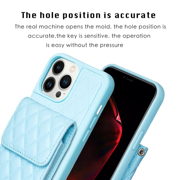 For iPhone 13 Pro Max Vertical Wallet Rhombic Leather Phone Case