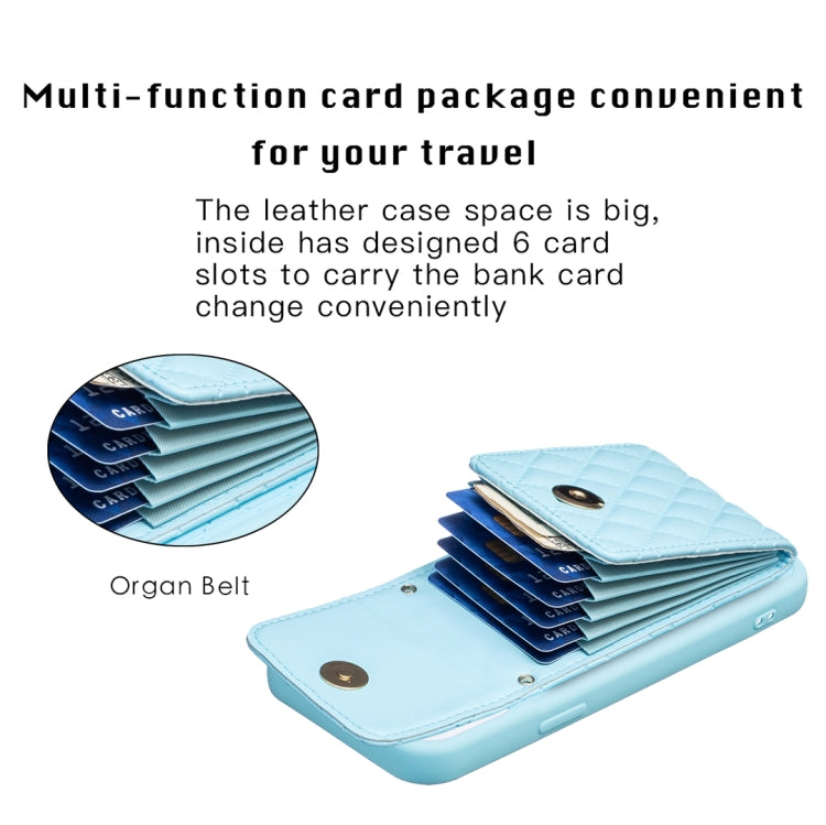For iPhone 13 Pro Max Vertical Wallet Rhombic Leather Phone Case