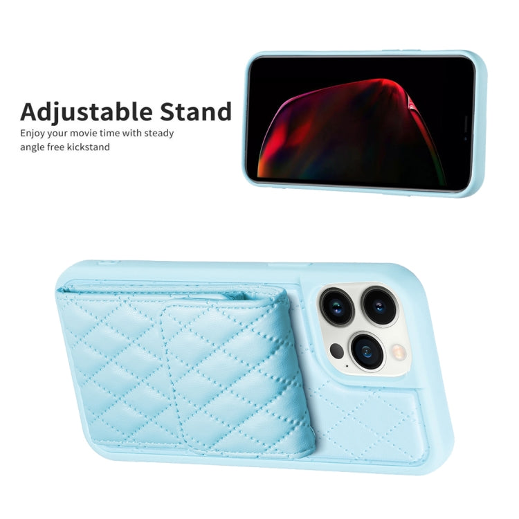 For iPhone 13 Pro Max Vertical Wallet Rhombic Leather Phone Case