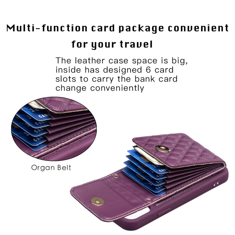 For iPhone 12 Pro Max Vertical Wallet Rhombic Leather Phone Case