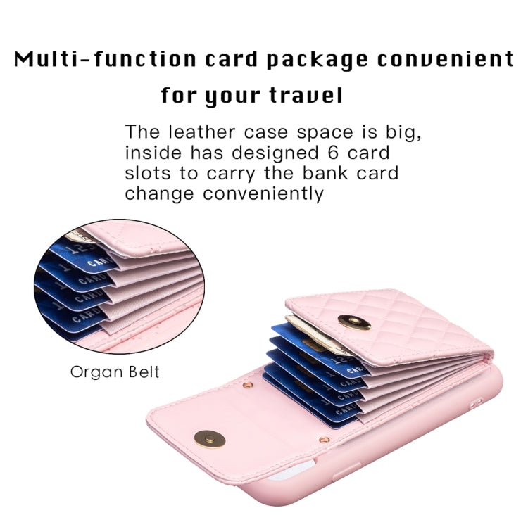 For iPhone 11 Vertical Wallet Rhombic Leather Phone Case
