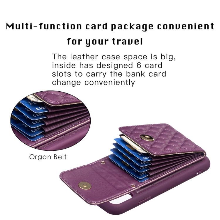 For iPhone 11 Vertical Wallet Rhombic Leather Phone Case