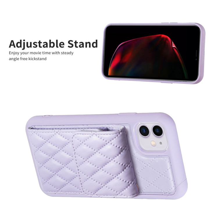 For iPhone 11 Vertical Wallet Rhombic Leather Phone Case