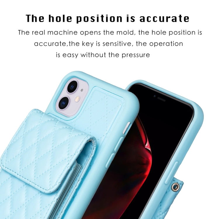 For iPhone 11 Vertical Wallet Rhombic Leather Phone Case