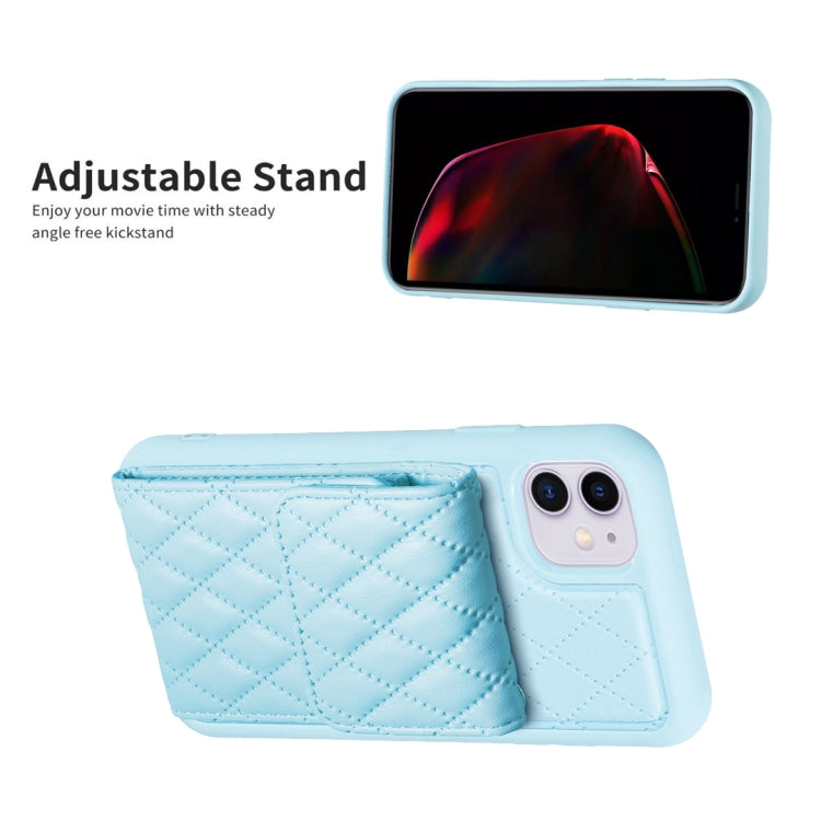 For iPhone 11 Vertical Wallet Rhombic Leather Phone Case