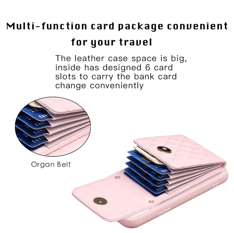 For iPhone 11 Pro Vertical Wallet Rhombic Leather Phone Case