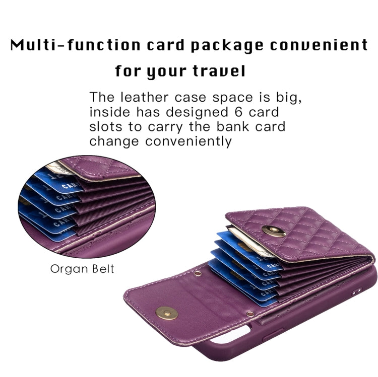 For iPhone 11 Pro Vertical Wallet Rhombic Leather Phone Case