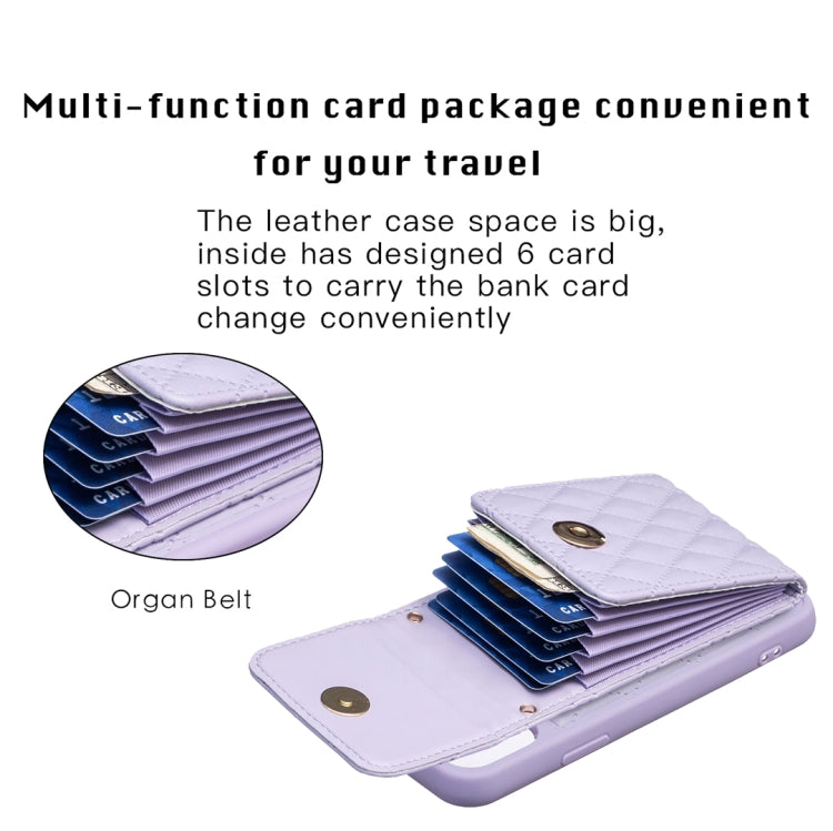 For iPhone 11 Pro Vertical Wallet Rhombic Leather Phone Case