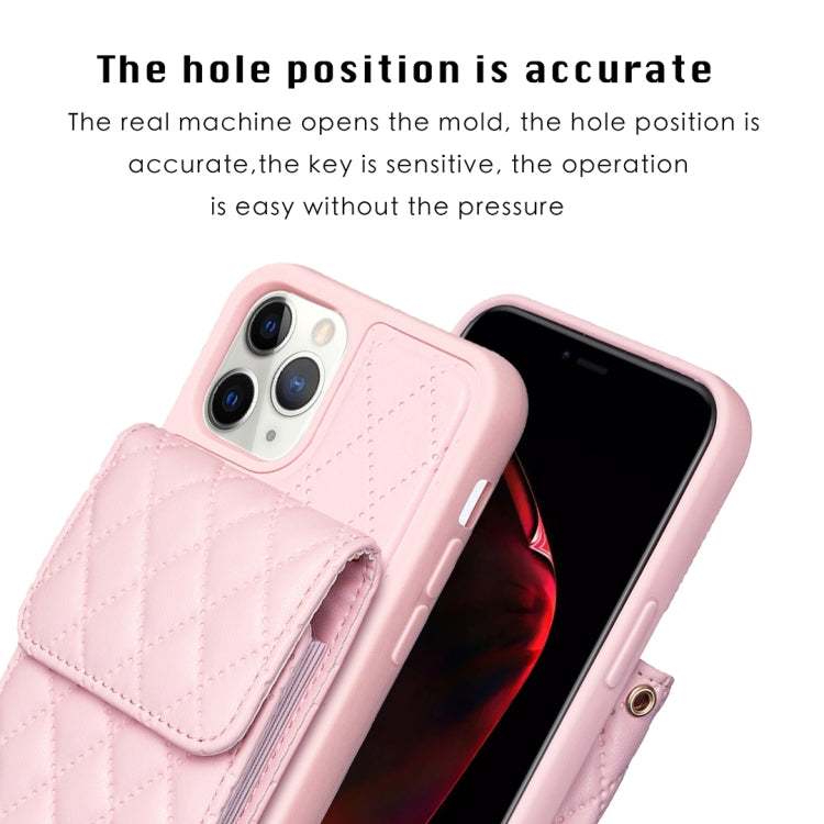 For iPhone 11 Pro Max Vertical Wallet Rhombic Leather Phone Case